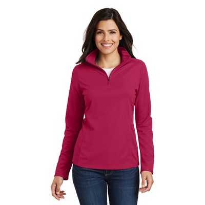 Ladies' Port Authority® 1/2 Zip Pinpoint Mesh Pullover Shirt