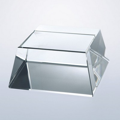 Clear Crystal Four Sided Square Slant Base, 4"x4"x2"H