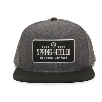 Melton Wool Flat Bill Cap w/Snap Back