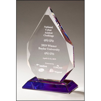 Flame Series Crystal Award w/Prism-Effect Base (5"x 7.625")