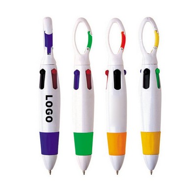 Four Color Carabiner Ballpoint Pen