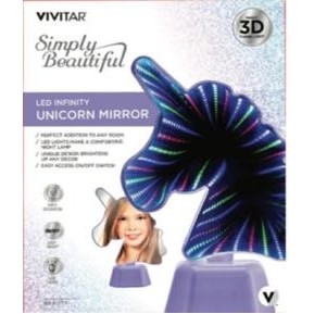 Vivitar® LED Infinity Lavender Unicorn Shaped Vanity Mirror