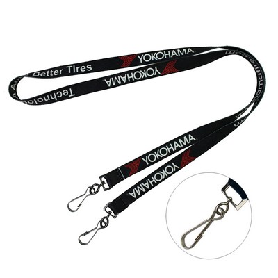 Double End Sublimated Neck Lanyard w/ J hook