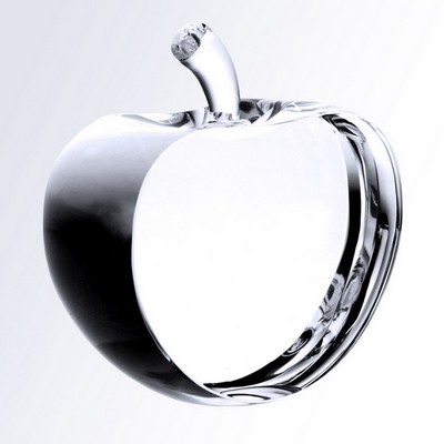 Optic Crystal Apple Paperweight (Large)