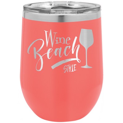 12 Oz. Coral Polar Camel Stemless Tumbler