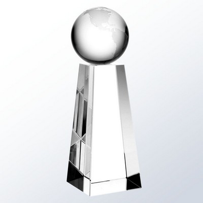 Top of the World Globe Optic Crystal Award - Small