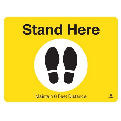 Stand Here 18" x 24" COVID-19 Floor Decal Graphic