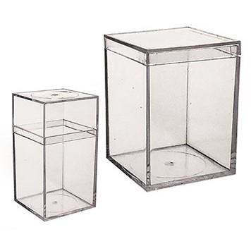 Rigid Clear Plastic Cube Box (1"x1"x3")