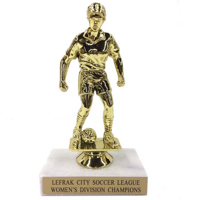 6½" Female Soccer Trophy w/Marble Base