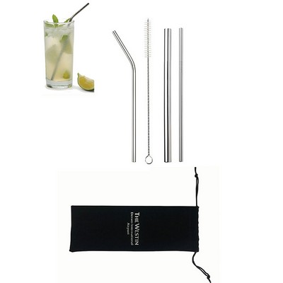 4Pcs Stainless Steel Straw Set