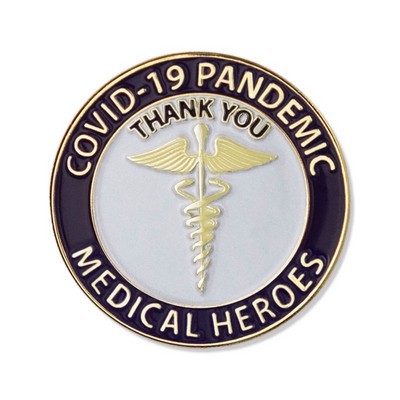 1-1/4 Inch Medical Heroes "Thank You" Covid-19 Pandemic Lapel Pin