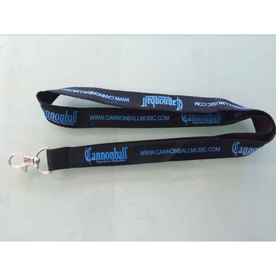 3/4" Silk Screened Flat Lanyard W/ Bulldog Clip