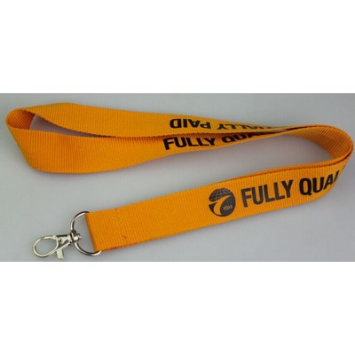 Silk Screened Flat Lanyard W/ Bulldog Clip