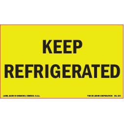 Keep Refrigerated Matte Paper Labels - 3" x 5"