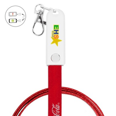 Wildrose Lanyard, 3 in1 Charging Cable with USB Tip