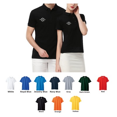 Men's 7.4 oz. Regular-fit Short-Sleeve Cotton Lapel Polo Shirt