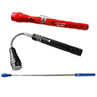 3 LED Telescopic Flashlight w/Magnetic Head