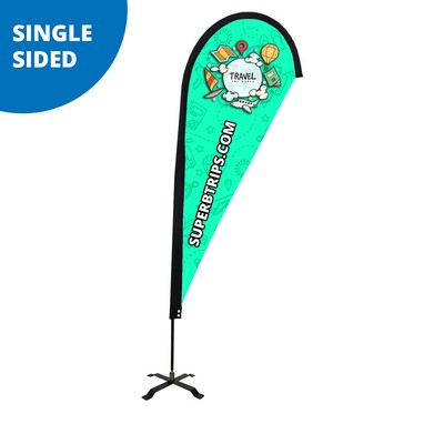 9' Teardrop Flag - Single Sided w/Black X Base (Medium)