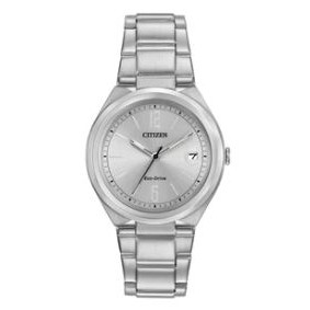 Citizen® Ladies' Corporate Exclusive Eco-Drive® Stainless Steel Watch w/Silver-Tone Dial