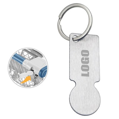 Rectangle Shopping Cart Coin Trolley Token Key Ring