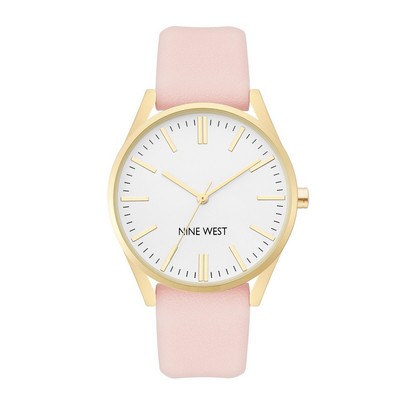 Nine West® Women's Matte White w/Pastel Pink Strap Watch