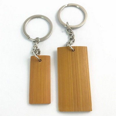 Rectangular Bamboo Keychain