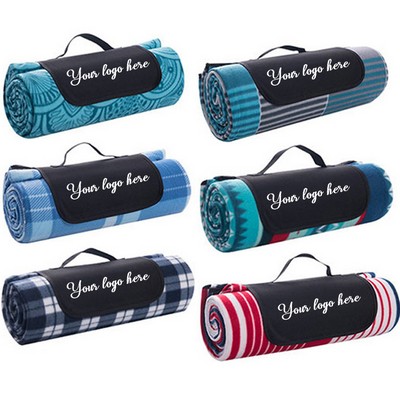 Roll-Up Barrel Fleece All-Purpose Picnic Blanket