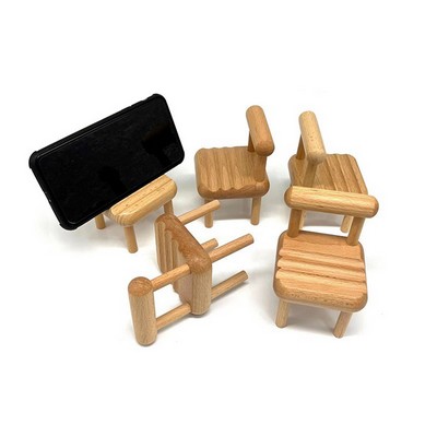 Wooden Chair Shaped Phone Stand