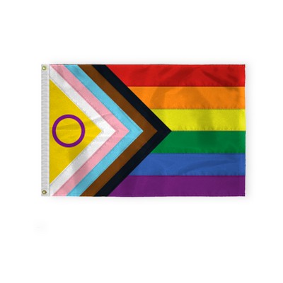 2 ' x 3 ' 1ply Nylon Intersex Progressive Pride Deluxe Flag