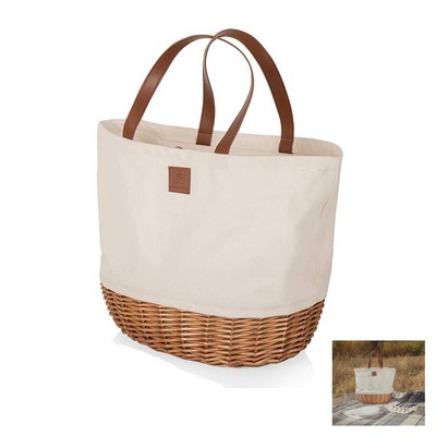 Canvas and Willow Picnic Basket - OCEAN