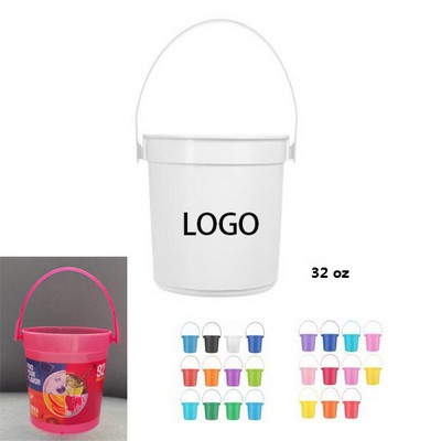 1L / 32oz Plastic Ice Bucket With Handle