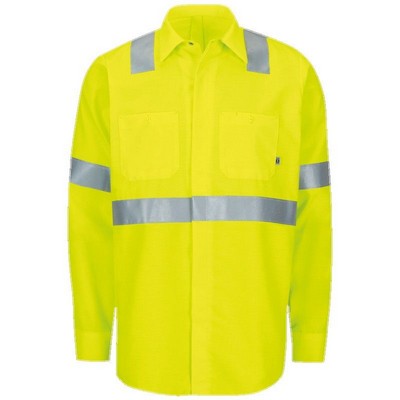 Red Kap™ Hi-Visibility RipStop Long Sleeve Work w/MIMIX™ & OilBlok - Yellow/Silver