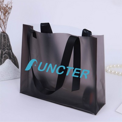 9.85 X8.27 Inch Clear & Frosted PVC Tote Bag for Shopping