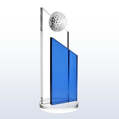 Large Blue Success Golf Award