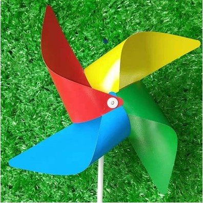 Four-Bladed Plastic Pinwheel with Handle