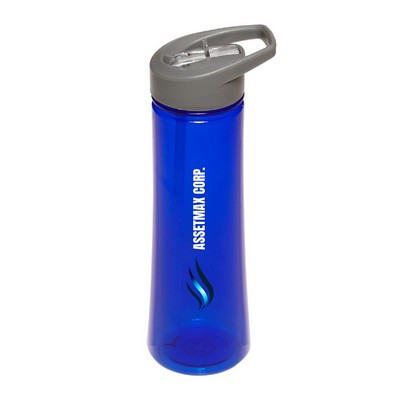 22 oz. Aqua Plastic Sports Water Bottle (Full Color Imprint)