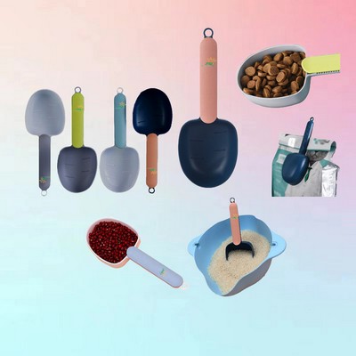 Dual-Function Silicone Pet Food Spoon with Bag Clip