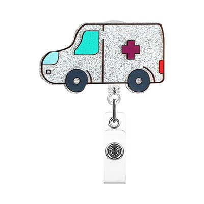 Ambulance Shaped Pull Reel/Badge Reel