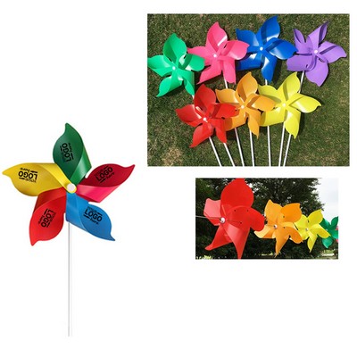 Floral Star Pentangle Plastic Pinwheels