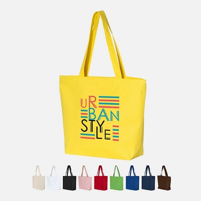 Full Color Heavy Canvas Tote w/ Zipper Closure (20" x 15")