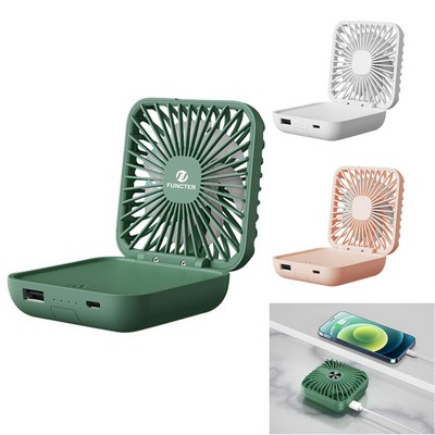 Foldable Mini Handheld Fan Power Bank Rechargeable Portable Fan Phone Stand