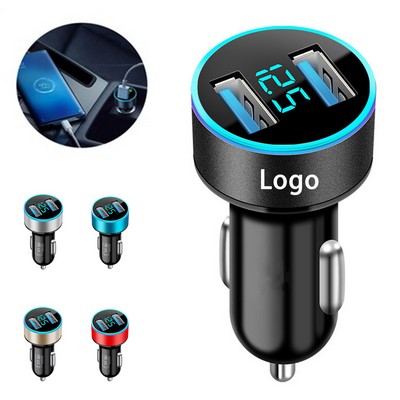 Smart 2 Usb Car Rapid Charger With Blue Led