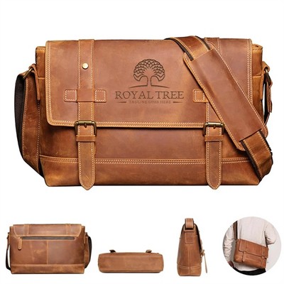 Crazy Horse Leather Messenger Bag