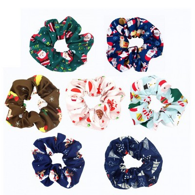 Christmas Satin Dye-Sublimated Hair Scrunchie