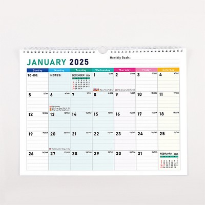 Custom Monthly Wall Calendar Tin Top