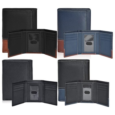 Genuine Leather Front Pocket Trifold Wallet