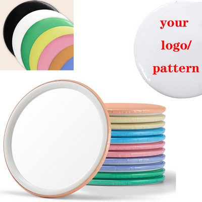 Customized Round Makeup Glass Mirror For Purse