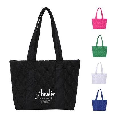 Cotton Winter Puffer Down Tote Bag