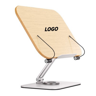 Versatile Aluminum Alloy & Wood Tablet Stand