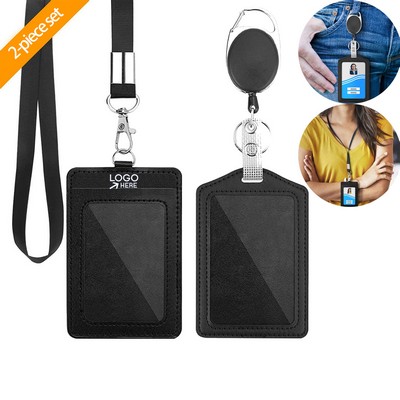 Two-Piece Set With Lanyard And Retractable Badge Holder